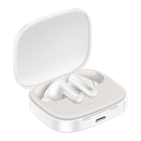 Redmi Buds 6, Dual Driver TWS in Ear Earbuds, 49dB Hybrid Active Noise Cancellation, 42 Hrs Playtime (White) - Rajputtrade