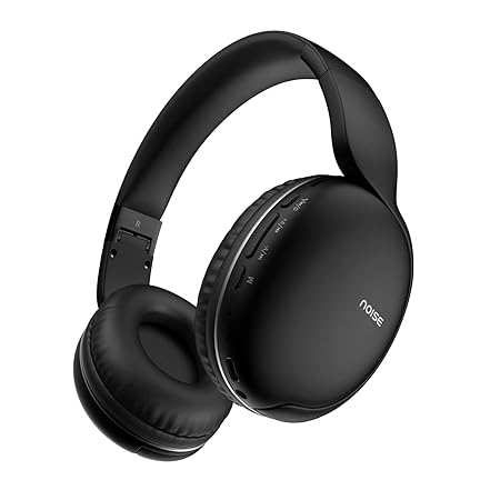 Noise Two Wireless On-Ear Headphones with 50 Hours Playtime, Low Latency(up to 40ms) BT v5.3 (Bold Black)