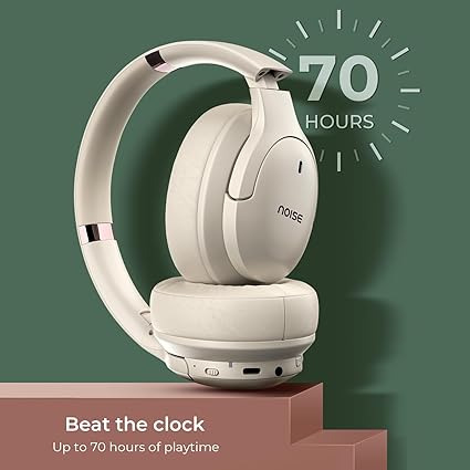 Noise Airwave Max 4 Wireless Over-Ear Headphones with 70H Playtime, ENC, 40mm Driver (Calm Beige) - Rajputtrade