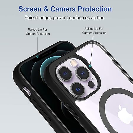 iPhone 12 Pro Max Back Case Cover | Scratch-Resistant Back Case Cover | Black