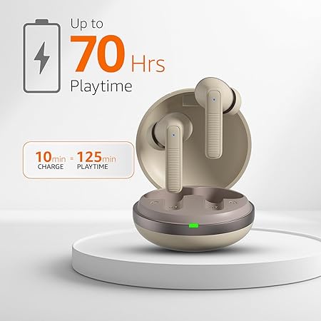 TWS in-Ear Earbuds (AB-T17) with Fast Charging up to 70 Hours of Playtime (Beige) - Rajputtrade