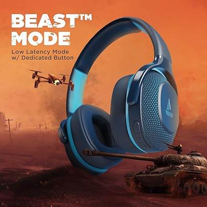 boAt Rockerz 425 Bluetooth Wireless Over Ear Headphones, ASAP Charge 25H Playtime V5.2, (Oceana Blue) - Rajputtrade