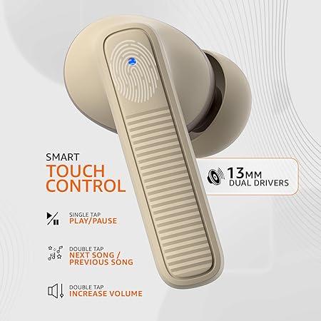 TWS in-Ear Earbuds (AB-T17) with Fast Charging up to 70 Hours of Playtime (Beige) - Rajputtrade