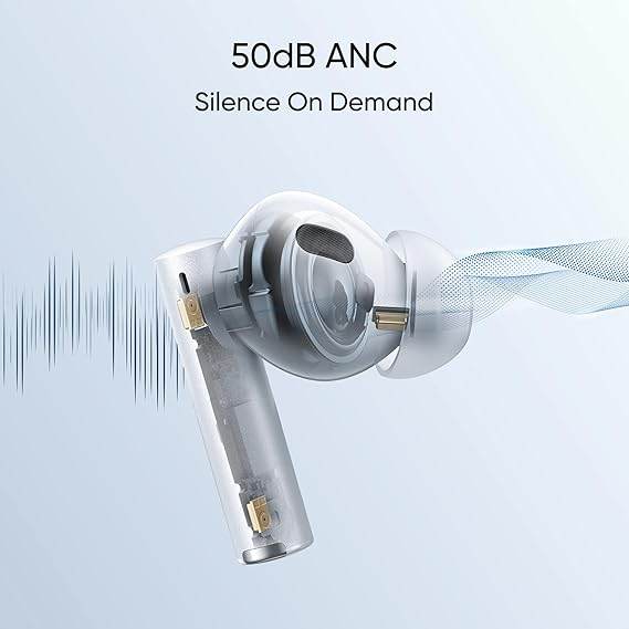 Ear Buds Air 6 Pro with Dual Drivers (11Mm+6Mmtweeter), 40 Hours Play Time,Fast Charge, 50 Db ANC - Rajputtrade