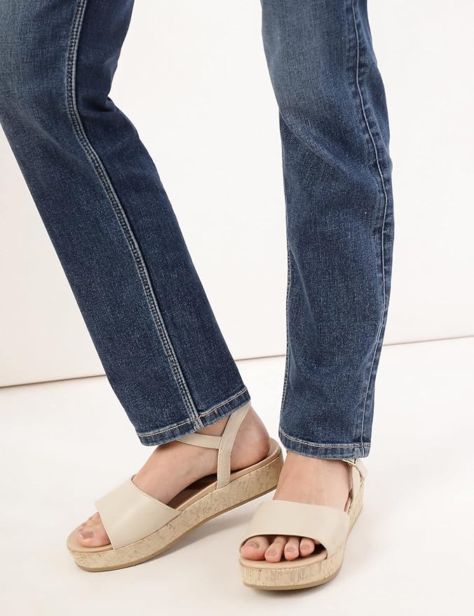 Womens Light Wash High Rise Straight Fit Jeans (Size 2XL) - MEDIUM INDIGO - Rajputtrade