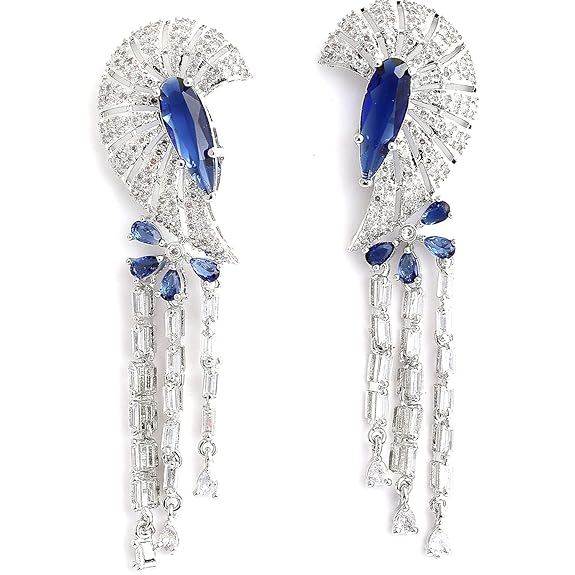 Plated Silver Toned White, Necklace With Earring Jewellery Set For Woment and Girl - Rajputtrade