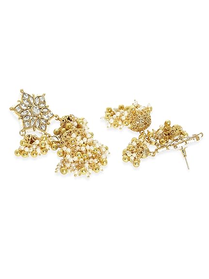 Women's & Girl's Handcrafted 22K Gold-Plated Jewelry Set with Small/Big Kundan-Small/Big Stones - Rajputtrade
