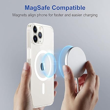 iPhone 11 Pro Max Back Case Cover | Compatible with MagSafe | Scratch-Resistant Back Case Cover | Clear