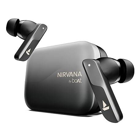 boAt New Launch Nirvana X TWS, Knowles Dual Drivers, Hi-Res Audio LDAC, App Support,4Mic ENx (Black) - Rajputtrade
