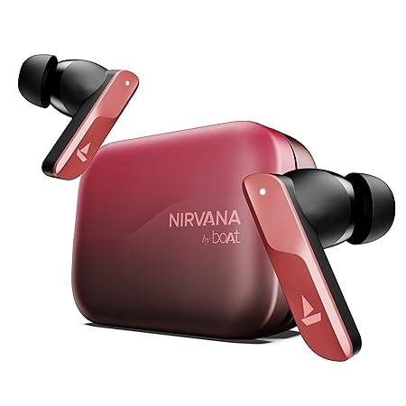 boAt New Launch Nirvana X TWS, Knowles Dual Drivers, Hi-Res Audio LDAC, App Support, ENx, Dual Pair, Spatial Audio, Fast Charge (Red) - Rajputtrade