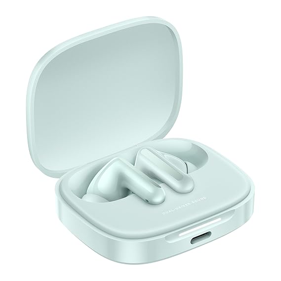 Redmi Buds 6, Dual Driver TWS in Ear Earbuds, 49dB Hybrid Active Noise Cancellation, 42 Hrs Playtime (Green) - Rajputtrade