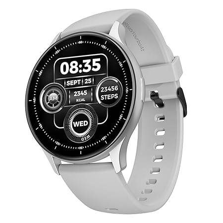 boAt Lunar Peak w/ 1.45" (3.6 cm) AMOLED Display, Advanced BT Calling, Smart Watch for Men & Women(Silver) - Rajputtrade