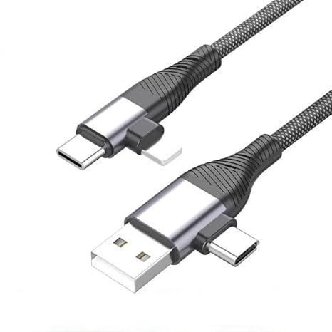 4 IN 1 65W Unbreakable Nylon Braided Multi Functional Fast Charging Cable | All Type C Android Smartphone