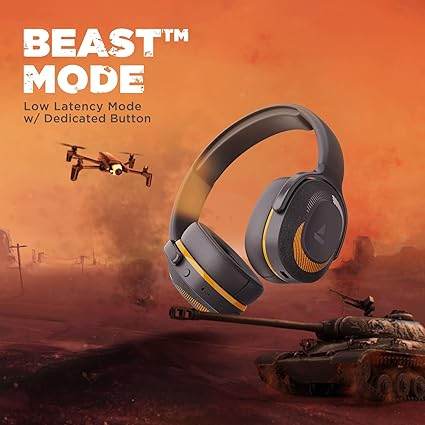 boAt Rockerz 425 Bluetooth Headphones Wireless On Ear Headphones Signature Sound, Enx Tech, ASAP Charge, 25H Playtime (Calm Orange) - Rajputtrade