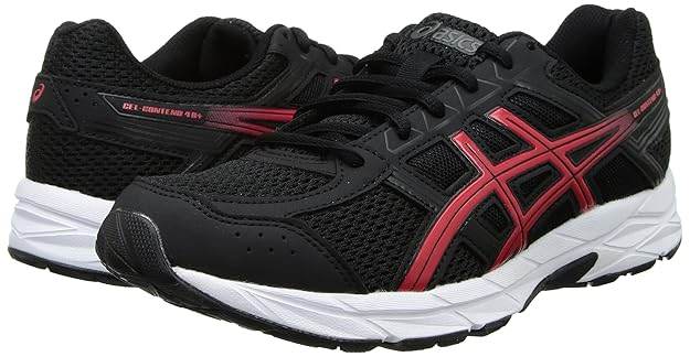ASICS Men's Gel-Contend 4B+ Running Shoes (Black, Red) - Rajputtrade