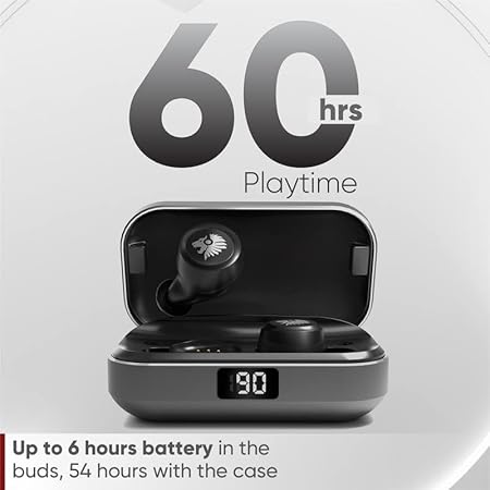 One Roar Denx45 Aluminium Alloy Bluetooth Truly Wireless in Ear Earbuds, Ipx6, Low Latency (Dark Silver) - Rajputtrade