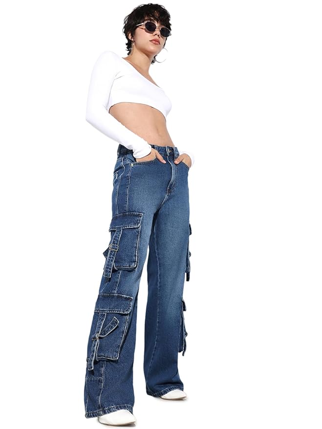 Women's Regular Jeans, Dark Blue Denim (Size 30) - Rajputtrade