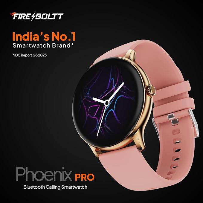 Fire-Boltt Phoenix Pro Smart Watch 1.39 inch Bluetooth Calling, Metal Body with 120+ Sports Modes, SpO2 (Gold Pink) - Rajputtrade