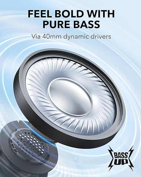 soundcore by Anker H30i Wireless On-Ear Headphones, Foldable Design, Pure Bass, 70H Playtime, Bluetooth 5.3 (Black)