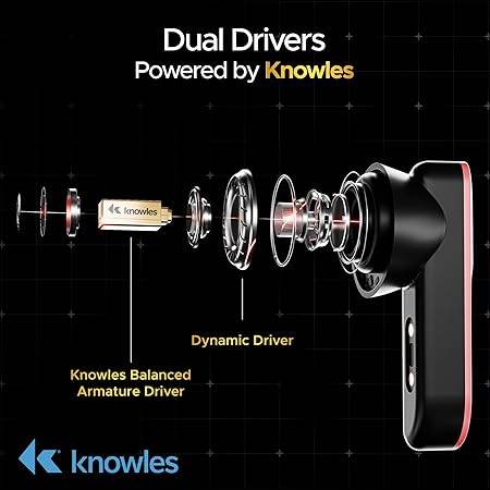 boAt New Launch Nirvana X TWS, Knowles Dual Drivers, Hi-Res Audio LDAC, App Support, ENx, Dual Pair, Spatial Audio, Fast Charge (Red) - Rajputtrade