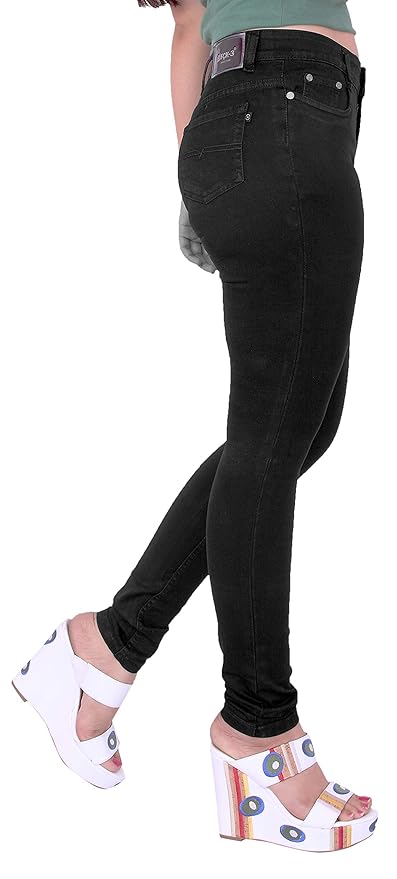 Stretchable Denim Pencil Fit Regular Fit High Waist Jeans for Women (50) -Black - Rajputtrade