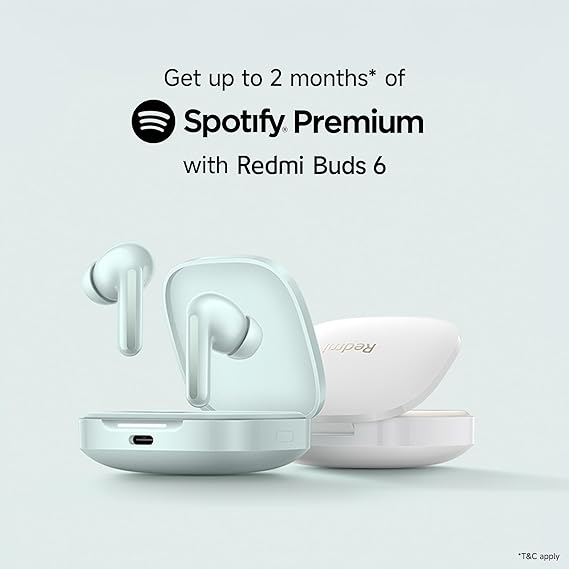 Redmi Buds 6, Dual Driver TWS in Ear Earbuds, 49dB Hybrid Active Noise Cancellation, 42 Hrs Playtime (Green) - Rajputtrade