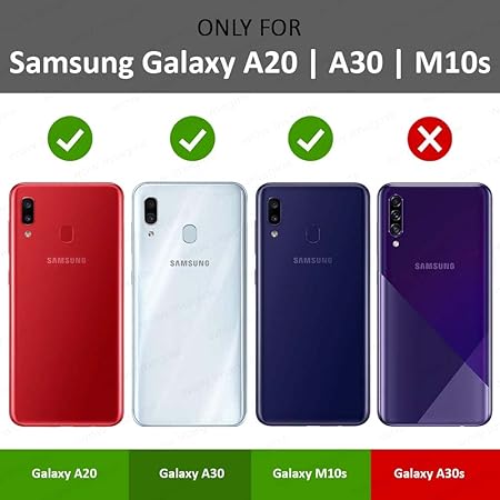Samsung Galaxy A20 | A30 | M10s (Flexible | Leather Finish | Card Pockets Wallet & Stand | Blue) - Rajputtrade