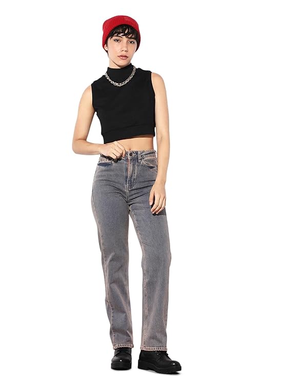 Women's Straight Jeans, Dusted Clay (Size 34) - Rajputtrade