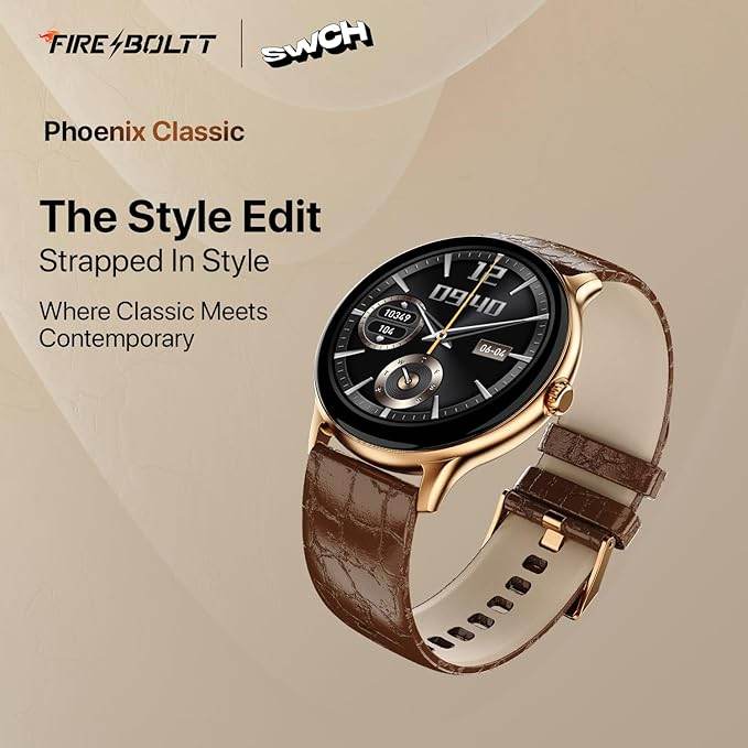 Fire-Boltt Phoenix Classic Smart Watch 1.39 inch Bluetooth Calling, Metal Body with 120+ Sports Modes, SpO2 (Brown Classic) - Rajputtrade