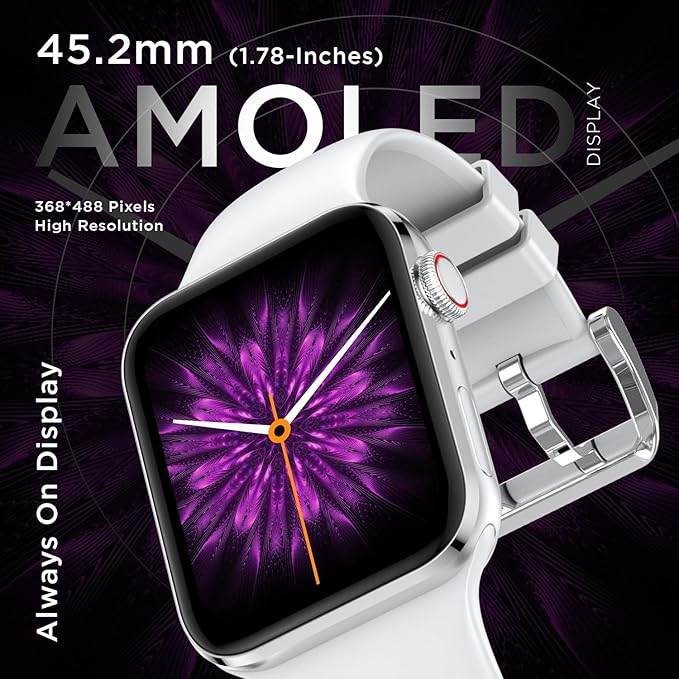 Fire-Boltt Visionary 1.78" AMOLED Bluetooth Calling Smartwatch with 368 * 448 Pixel Resolution, TWS Connection (Silver) - Rajputtrade