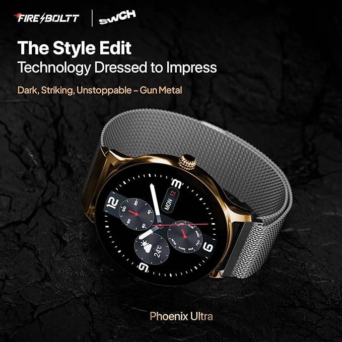 Fire-Boltt Phoenix Ultra Smart Watch 1.39 inch Bluetooth Calling, Metal Body with 120+ Sports Modes, SpO2 (Gunmetal Grey) - Rajputtrade