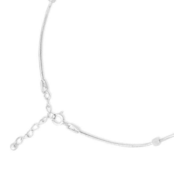 925 Sterling Silver Anklet | Rhodium Plated Precious Cubic Zirconia Women Chain Anklet | Gifts For Women & Girls | - Rajputtrade