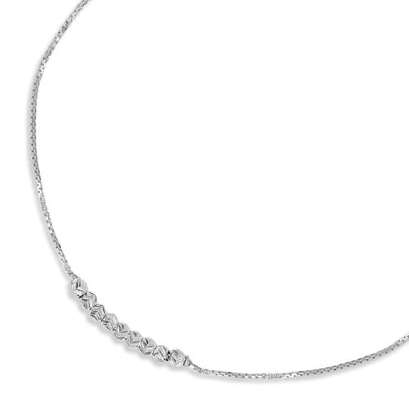 925 Sterling Silver Anklet Pair | Rhodium Plated Adorned Women Chain Anklet | - Rajputtrade