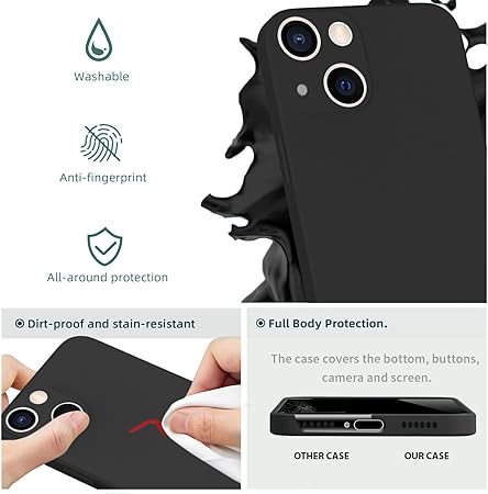 iPhone 13 / iPhone 14 6.1 Inch Shockproof Slim Back Cover Liquid Silicone Case (Blue)