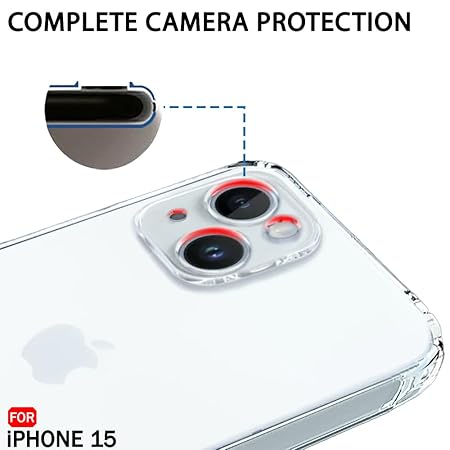 Back Cover Case for iPhone 15 | Ultra Clear Soft Case (Silicone, Transparent)