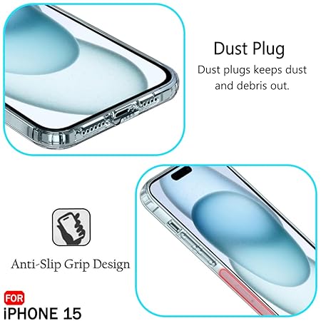 Back Cover Case for iPhone 15 | Ultra Clear Soft Case (Silicone, Transparent)