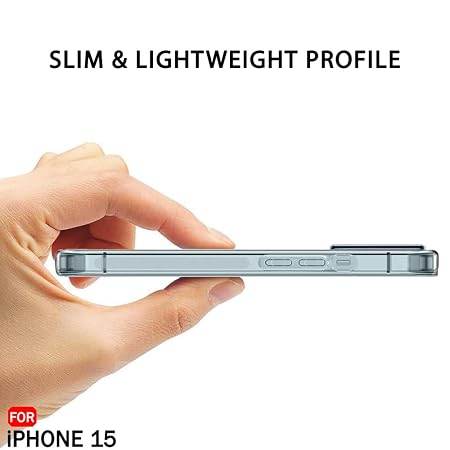 Back Cover Case for iPhone 15 | Ultra Clear Soft Case (Silicone, Transparent) - Rajputtrade