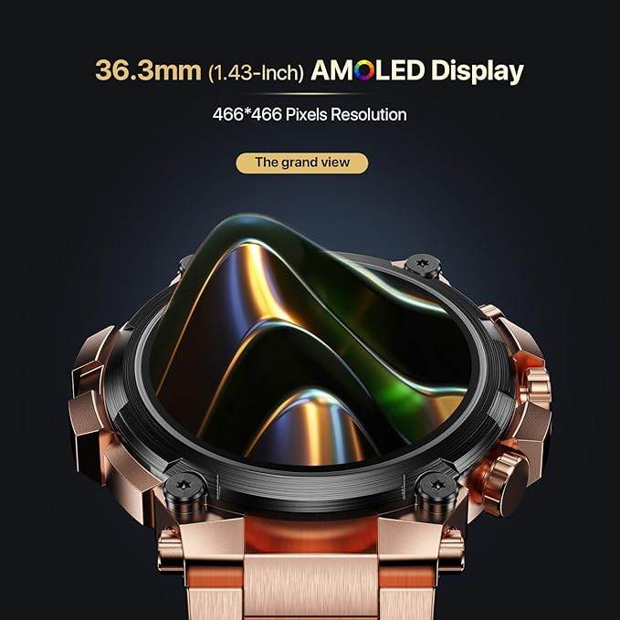 Fire-Boltt Dominian 36.3mm (1.43 inch) AMOLED Display, IP67, Weather Updates (Twilight Copper) - Rajputtrade