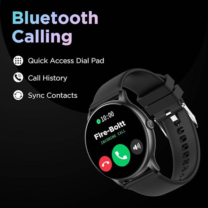 Fire-Boltt Phoenix Smart Watch with Bluetooth Calling 1.3,120+ Sports Modes, 240 * 240 PX High Res (Black) - Rajputtrade