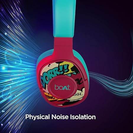 boAt Rockerz 550 Bluetooth Wireless Over Ear Headphones with Upto 20 Hours Playback, 50MM Drivers (Maroon Maverick) - Rajputtrade