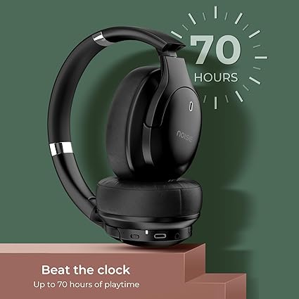 Noise Airwave Max 4 Wireless Over-Ear Headphones with 70H Playtime, ENC, 40mm Driver (Black) - Rajputtrade