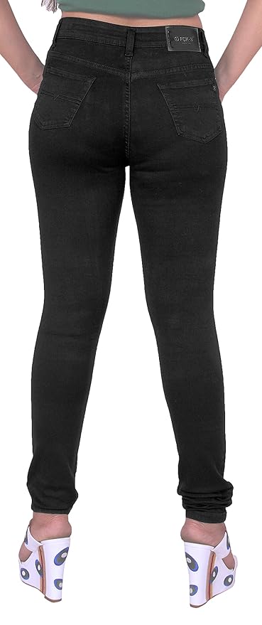 Stretchable Denim Pencil Fit Regular Fit High Waist Jeans for Women (50) -Black - Rajputtrade