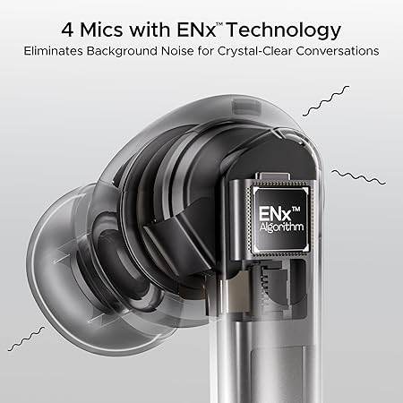 boAt Airdopes 111v2, Premium Leather Finish, 50HRS Battery, 13mm Drivers, Fast Charge, v5.4 Bluetooth TWS in Ear Earbuds (Black) - Rajputtrade