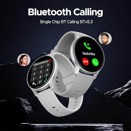 boAt Lunar Peak w/ 1.45" (3.6 cm) AMOLED Display, Advanced BT Calling, Smart Watch for Men & Women(Silver) - Rajputtrade