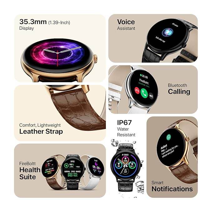 Fire-Boltt Phoenix Classic Smart Watch 1.39 inch Bluetooth Calling, Metal Body with 120+ Sports Modes, SpO2 (Black) - Rajputtrade