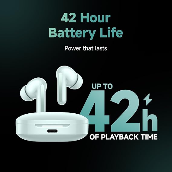 Redmi Buds 6, Dual Driver TWS in Ear Earbuds, 49dB Hybrid Active Noise Cancellation, 42 Hrs Playtime (Green) - Rajputtrade