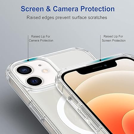 iPhone 12 / iPhone 12 Pro Back Case Cover | Compatible with MagSafe | Scratch-Resistant Back Case Cover | Clear