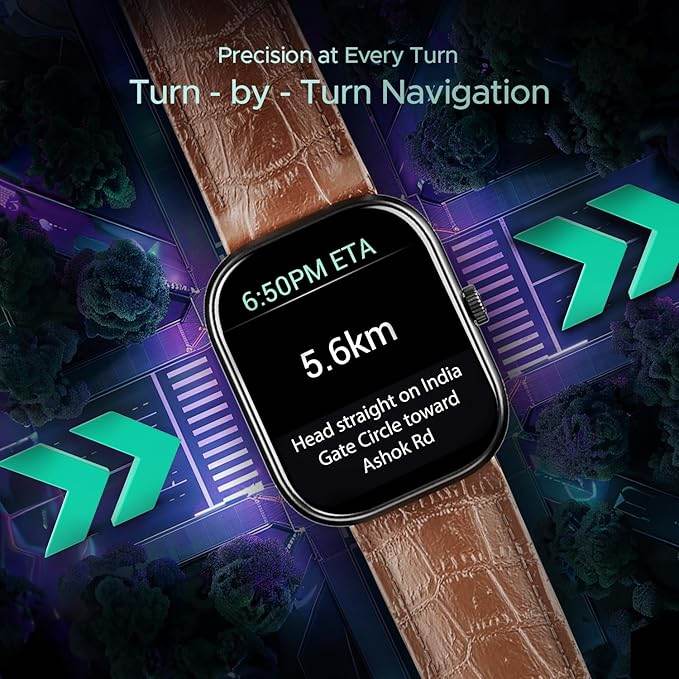 boAt Wave Sigma 3 w/Turn-by-Turn Navigation, 2.01" HD Display, Emergency SOS Smart Watch for Men & Women(Brown Leather) - Rajputtrade