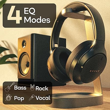 Boult Q Over Ear Bluetooth Headphones with 70H Playtime, 40mm Bass Drivers, Zen™ ENC Mic, Type-C Fast Charging (Black)