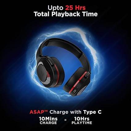 boAt Rockerz 425 Bluetooth Wireless On Ear, 25H Playtime, Bluetooth V5.2, Dual Pairing with Mic(Fiery Red) - Rajputtrade